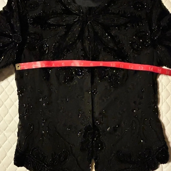 Zola Evening Beaded Sequined formal jacket size small - Picture 14 of 14